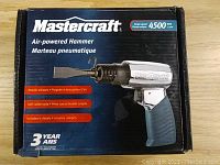 Photo of box front showing Mastercraft branding and technical highlights including 4500 BPM and 3 year warranty