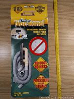 Box front labeling showing Richard Vac-Hand branding and dust-free drywall sanding kit contents with 1-foot ruler for scale.