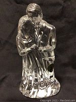 Front view of the Waterford crystal figurine showing the dancing couple in clear crystal.