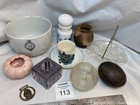 All 10 items arranged on white cloth backdrop.