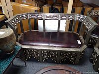 Front view of loveseat showing full frame and seat cushion