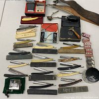 Overhead view of full collection arranged on table