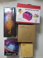 All five items boxed together as packed by seller