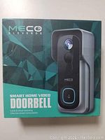 Front of MECO Eleverde Smart Home Video Doorbell box showing product image and branding.