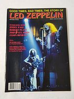 Front cover of the LED Zeppelin Feature Magazine Issue 4 showing band members performing and text describing the content inside.
