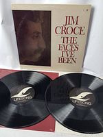 Two vinyl records from Jim Croce The Faces I've Been album showing Lifesong label and vinyl surfaces.
