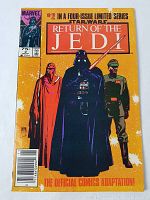 Front cover of the 1983 Marvel comic Star Wars Return of the Jedi issue number 2 showing main characters and title.