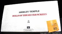 Box lid showing Shirley Temple Dolls of the Silver Screen branding and lot label.