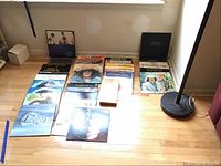 Overview of all LPs arranged on floor
