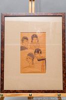 Framed hand painted stencil print titled 'Chapeau de Tres Parisien' circa 1926-1927