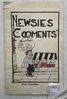 Front cover of the comic book titled 'Newsies Comments' featuring a cartoon newsboy and black border.