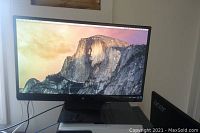 Front view of the ViewSonic VX2370S LED monitor displaying an image on screen.