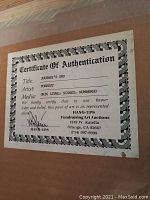 Certificate of authenticity for "Journey's End" by Forrest, signed and numbered original lithograph