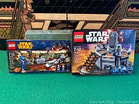 Both sealed LEGO Star Wars sets side by side: 75037 Battle on Saleucami and 75137 Carbon-Freezing Chamber
