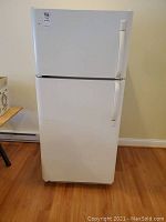 Front view of refrigerator showing exterior design and condition