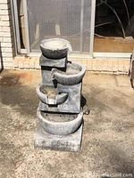 Full view of 4 tier garden fountain showing height and tier structure