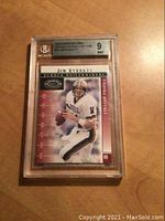 Front of 2000 Donruss Preferred Jim Everett Purdue Boilermakers football card slotted in Beckett graded 9 holder.