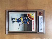 Front view of the graded Bernie Federko hockey card showing player in uniform and grade label.