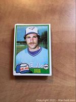 Front image of 1981 Topps baseball card featuring pitcher Dave Stieb of the Toronto Blue Jays, showing player photo and team logo.