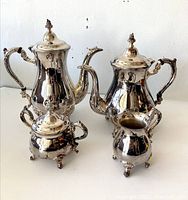 Full coffee and tea set showing all four items together
