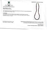 Appraisal certificate detailing the necklace specifications, gemstone weights, and retail value estimate.