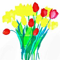 Detail view of tulip print without frame