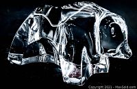 Clear view of the Baccarat crystal polar bear figurine showing its shape and clarity.