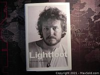 Front cover of hard cover book 'Lightfoot' with photo of Gordon Lightfoot