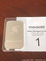 Back view of the silver bar showing the Scotiabank logo and text.