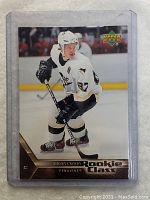 Front of 2006 Upper Deck Rookie Class Sidney Crosby card in plastic sleeve