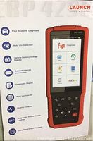 Front of box showing Launch branding, model CRP-429C and feature icons