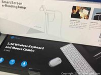 Box of smart screen e-reading lamp and wireless keyboard and mouse combo box