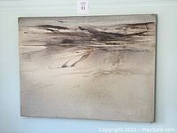 Full front view of the abstract painting showing overall composition and condition.