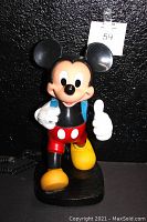 Front view of Mickey Mouse backpack telephone showing thumbs up gesture and colorful figure.