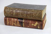 Two antique hardcover natural history books stacked, showing spine titles and decorative embossing.