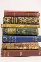 Stack of 8 vintage poetry books showing spines and covers with varied condition from good to some loose bindings.