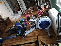 Full view of the rowing machine in room