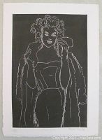 Full view of the signed and numbered print 'Miss M' showing Marilyn Monroe illustration in black and white line art.