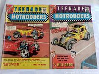 Two Teenage Hotrodders comic books from the 1960s, issue numbers 3 and 9, shown front covers with hotrod car illustrations.