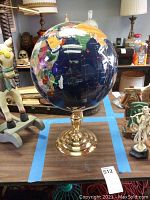 Overview of globe showing North America side