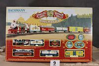 Front of box showing full train set artwork and included cars