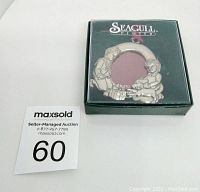 Photo of pewter photo ornament frame in original Seagull box