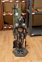 Full front view of knight stand with tools