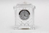 Front view of Waterford crystal quartz clock