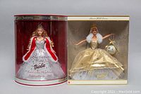 Both boxed Barbie Celebration dolls from 2000 and 2001 editions side by side.