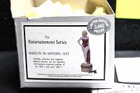 Photo of the original box for the Marilyn Monroe porcelain hinged trinket box, showing the limited edition number 3,600 and series name The Entertainment Series.