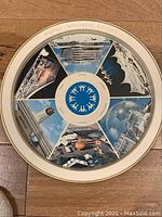 Full view of the Expo 67 Montreal souvenir metal plate showing all images and inscriptions.