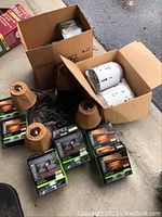 Lighting boxes and the bronze finish Portfolio outdoor lights with wired fixtures and light shades on top