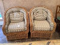 Front view of both chairs showing overall condition and pair