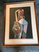 Front view of framed print showing overall condition